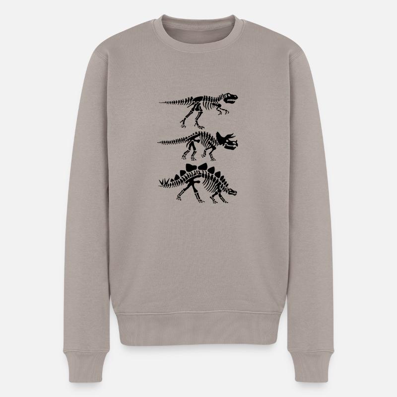 Dinosaurier Skelett Anatomie - Männer Premium Bio Pullover - Taupe