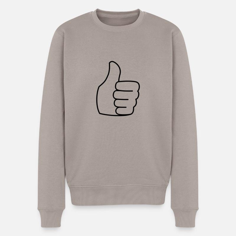 pouces vers le haut - Pull Premium bio Homme - taupe