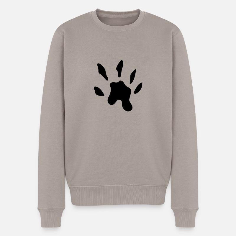 otter pfotenabdruck - Männer Premium Bio Pullover - Taupe