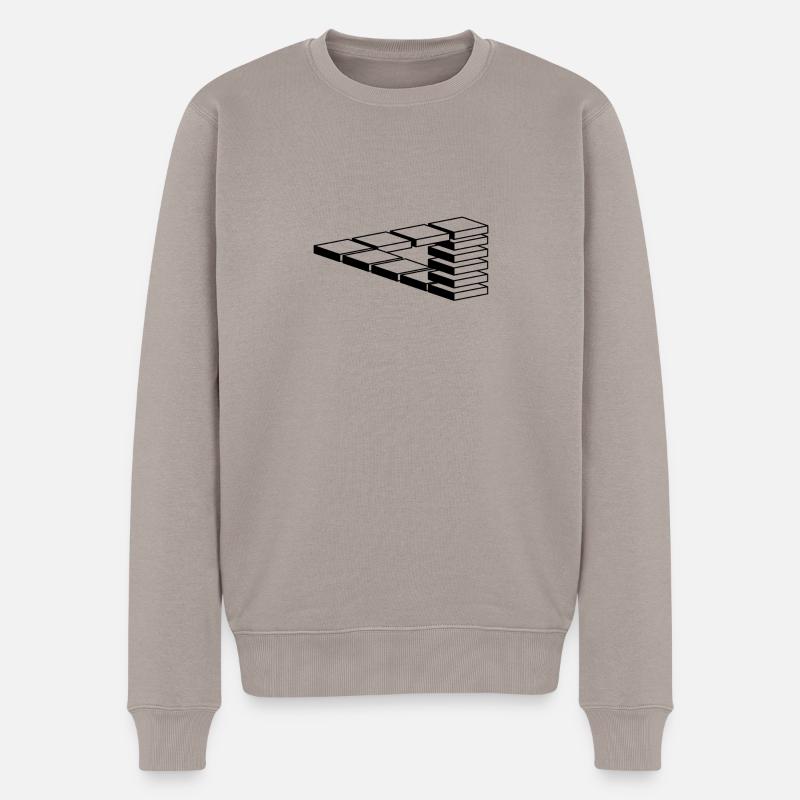 illusion d'optique - Pull Premium bio Homme - taupe