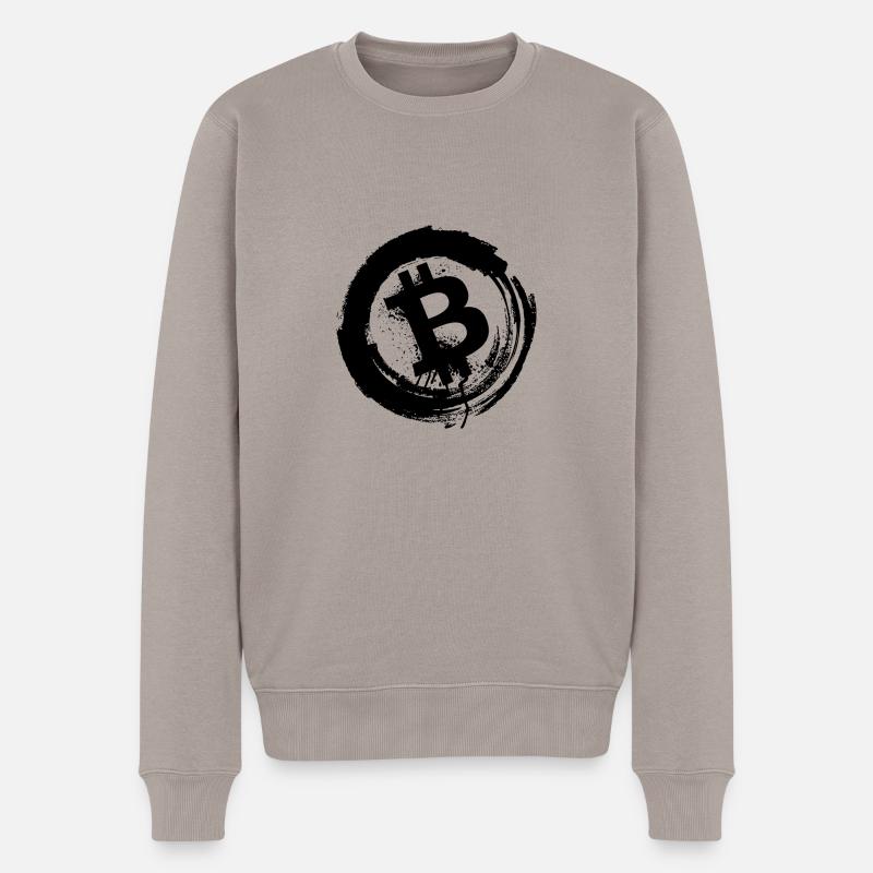 Bitcoin Design Logo - Pull Premium bio Homme - taupe