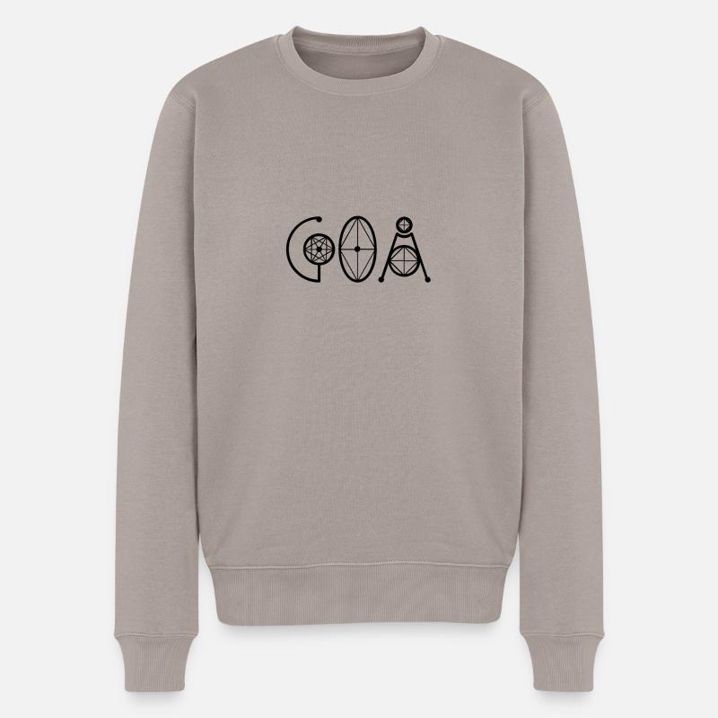 Goa - Musik Festival psychedelisch Geschenk Shirt - Männer Premium Bio Pullover - Taupe