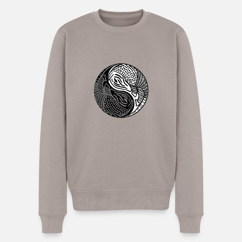 Yin Yang Armadillo chinesisches Tai Chi-Symbol kühl - Männer Premium Bio Pullover - Taupe