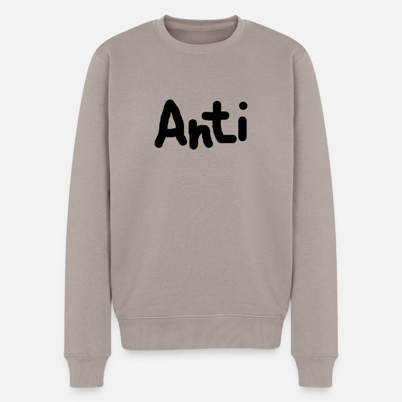 anti - Männer Premium Bio Pullover - Taupe