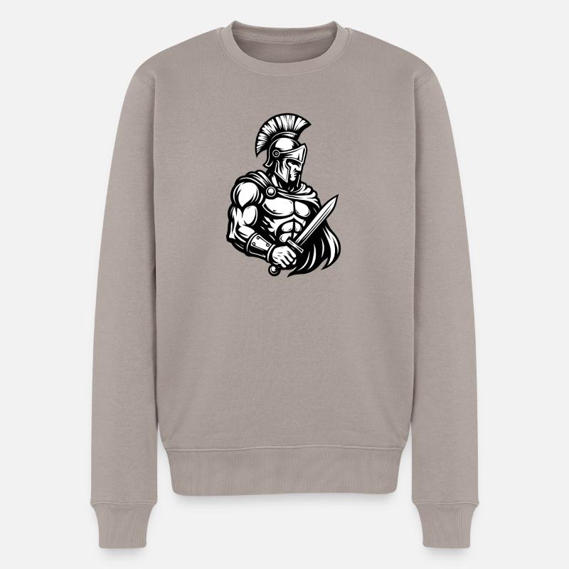 Römischer Soldat - Männer Premium Bio Pullover - Taupe