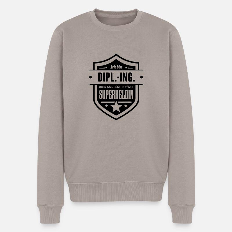 Super Dipl.-Ing. - Männer Premium Bio Pullover - Taupe