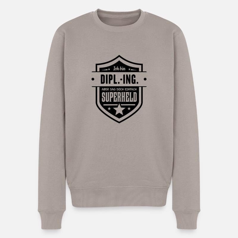 Super Dipl.-Ing. - Männer Premium Bio Pullover - Taupe