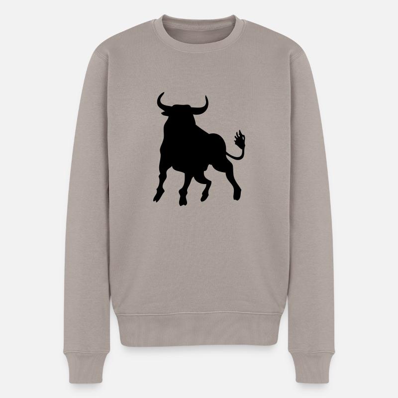 toro_lenshirt - Männer Premium Bio Pullover - Taupe