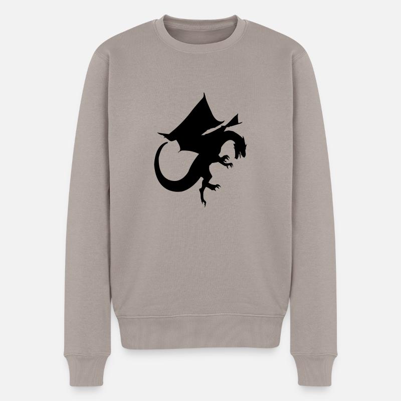 Drache - Männer Premium Bio Pullover - Taupe