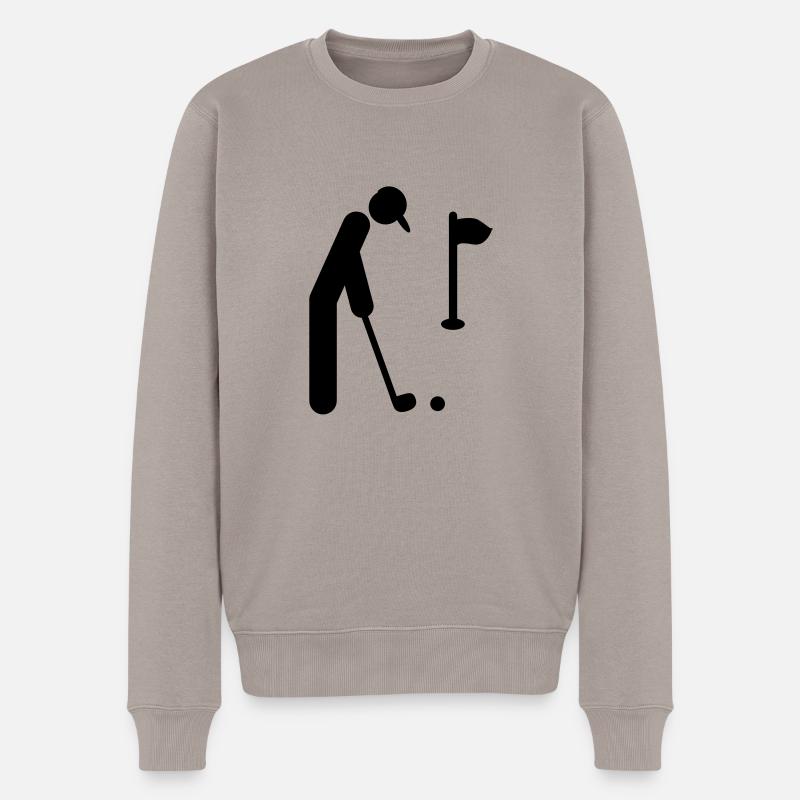 einlochen - Männer Premium Bio Pullover - Taupe