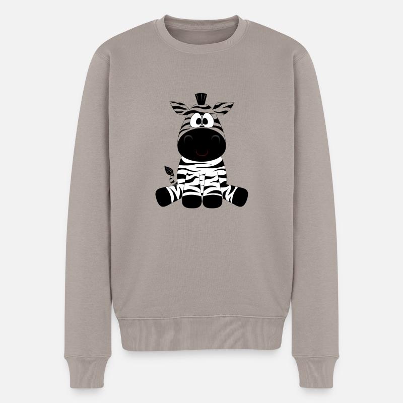 Zebra - Männer Premium Bio Pullover - Taupe