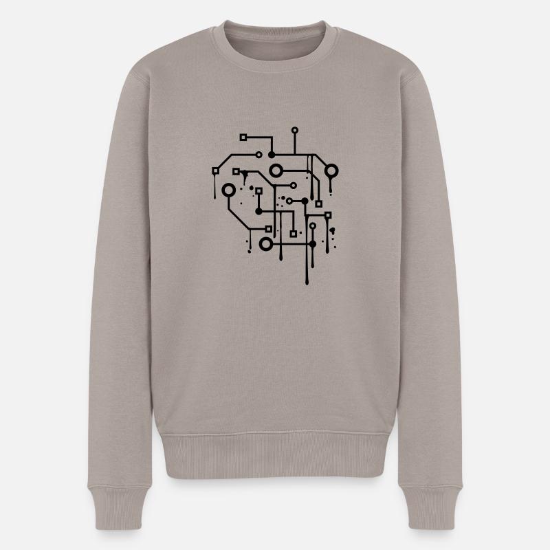tropfen graffiti spray schaltkreis draht daten mic - Männer Premium Bio Pullover - Taupe