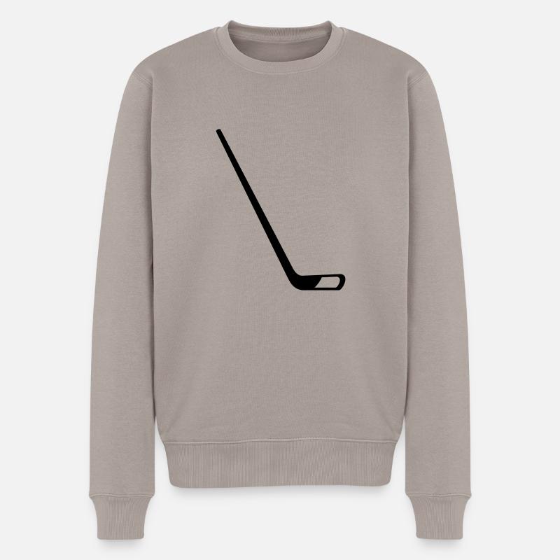 Eishockeyschläger - Männer Premium Bio Pullover - Taupe
