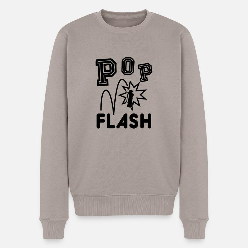 POP FLASH - Männer Premium Bio Pullover - Taupe