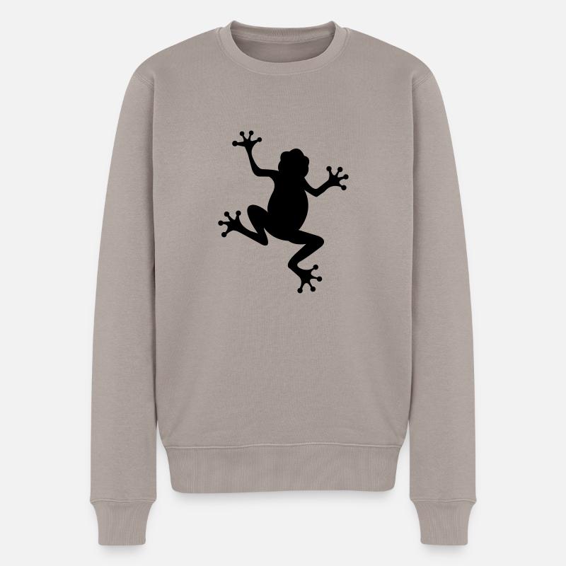 frog_001 - Männer Premium Bio Pullover - Taupe