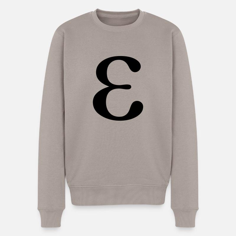 Epsilon griechischer Buchstabe - Männer Premium Bio Pullover - Taupe