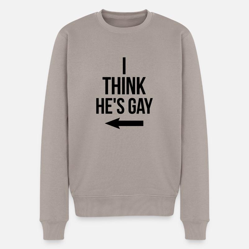 He is Gay - Männer Premium Bio Pullover - Taupe