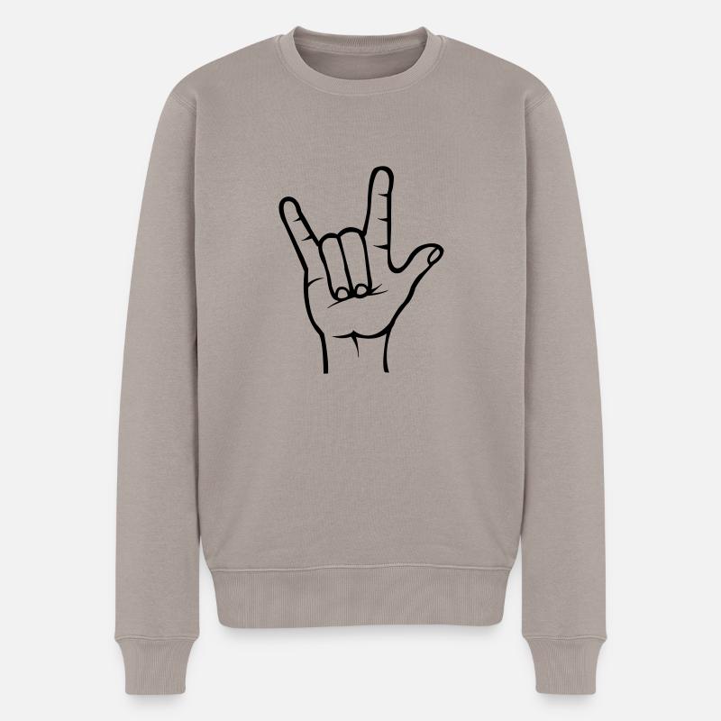 hand_1 - Pull Premium bio Homme - taupe