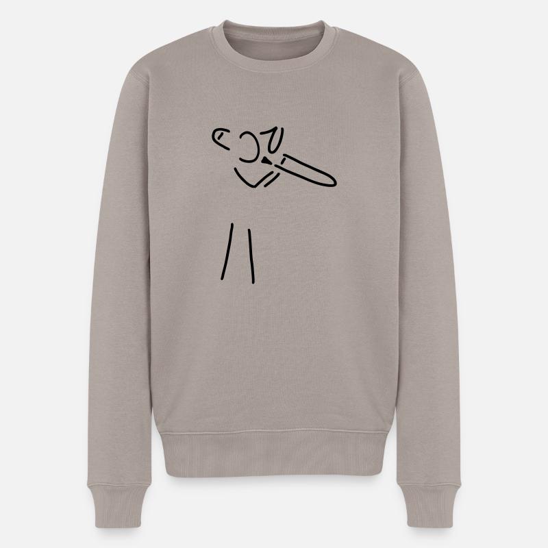 posaunist - Männer Premium Bio Pullover - Taupe