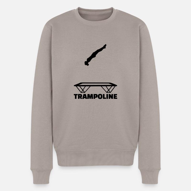Trampolin - Männer Premium Bio Pullover - Taupe