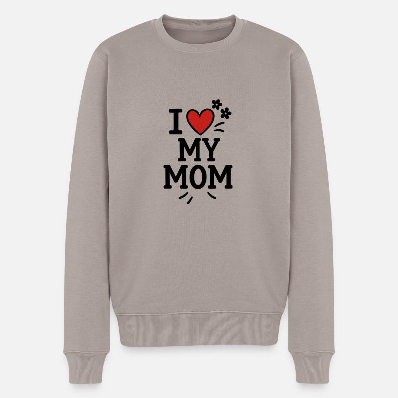 Ich liebe meine Mutter - Männer Premium Bio Pullover - Taupe