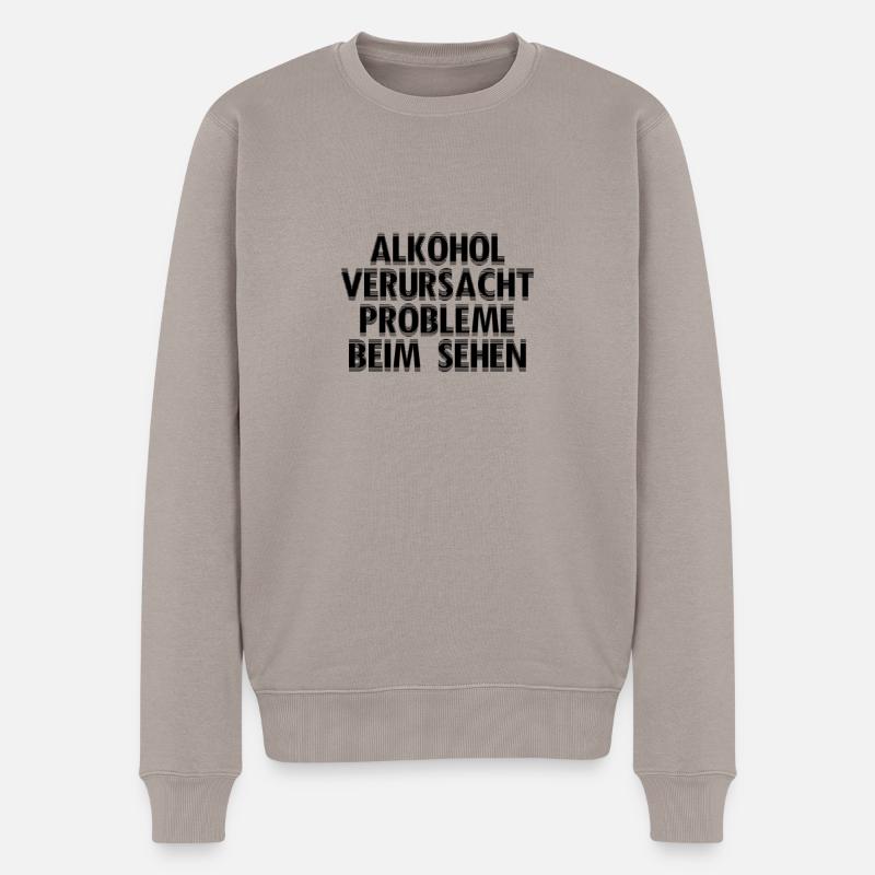 Alkohol - Männer Premium Bio Pullover - Taupe