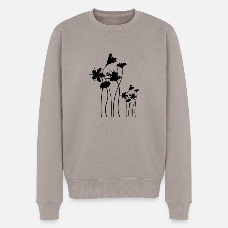 blumen feld - Männer Premium Bio Pullover - Taupe