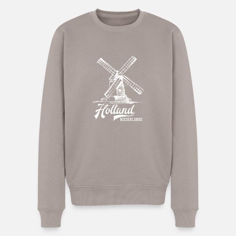 Holland - Männer Premium Bio Pullover - Taupe