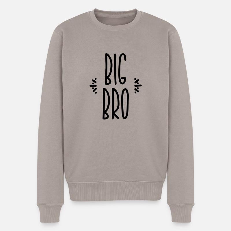 big bro - Männer Premium Bio Pullover - Taupe