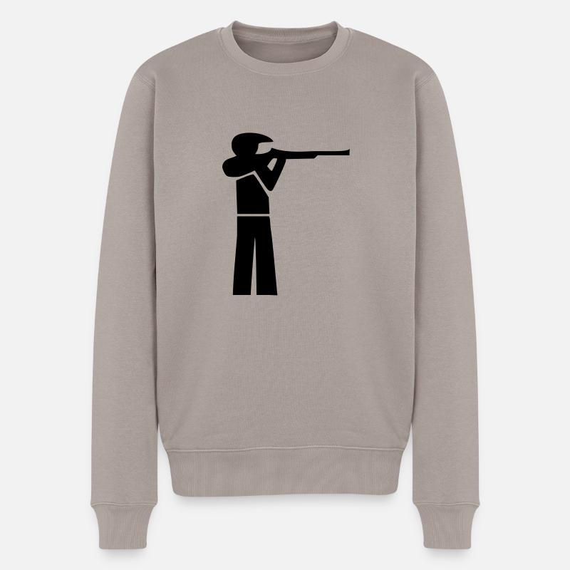 Schütze mit Cappy - Männer Premium Bio Pullover - Taupe