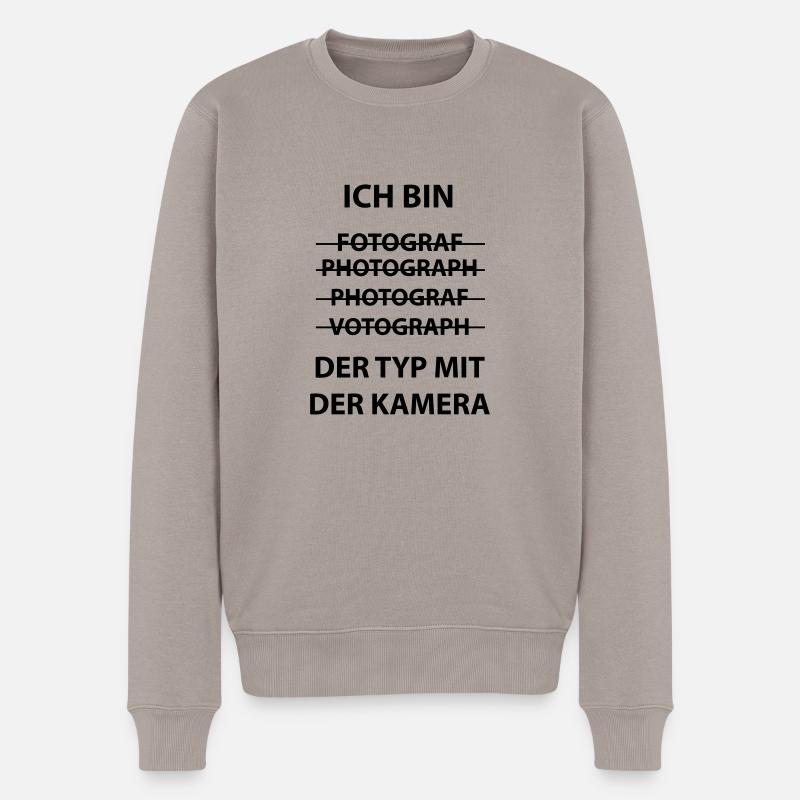 Kameratyp - Männer Premium Bio Pullover - Taupe