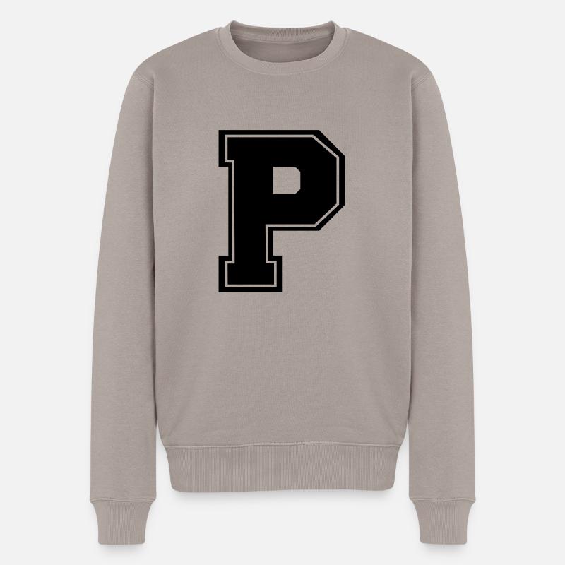 p - Männer Premium Bio Pullover - Taupe