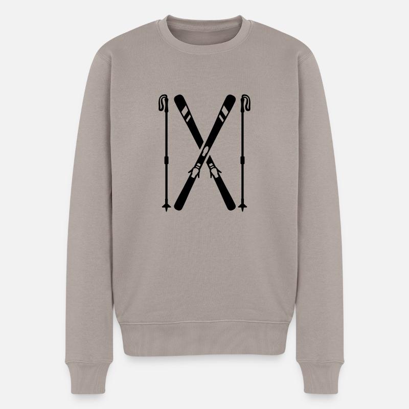 Ski - Männer Premium Bio Pullover - Taupe