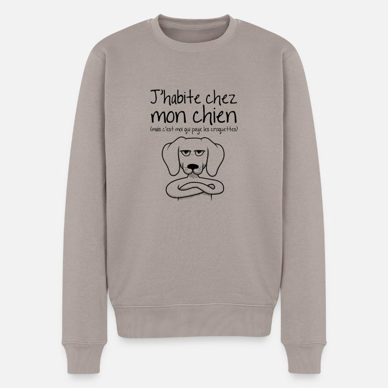 J habite chez mon chien - Pull Premium bio Homme - taupe
