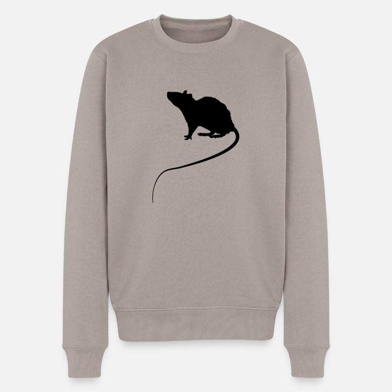 Mouse Silhouette - Männer Premium Bio Pullover - Taupe