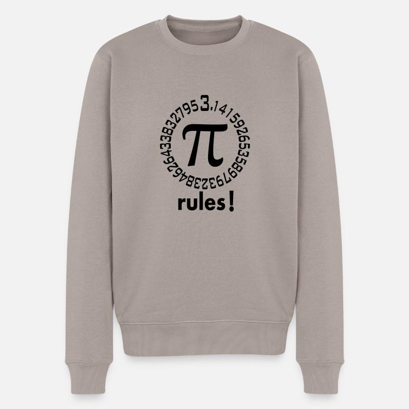 Pi_rules_! - Männer Premium Bio Pullover - Taupe