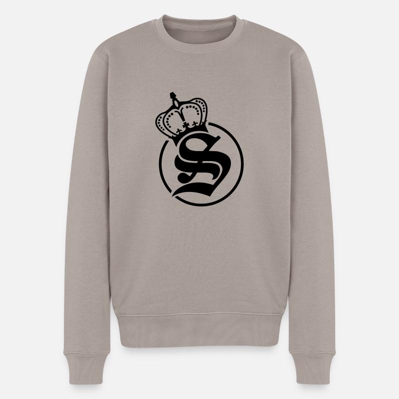 s_letter_f1 - Männer Premium Bio Pullover - Taupe