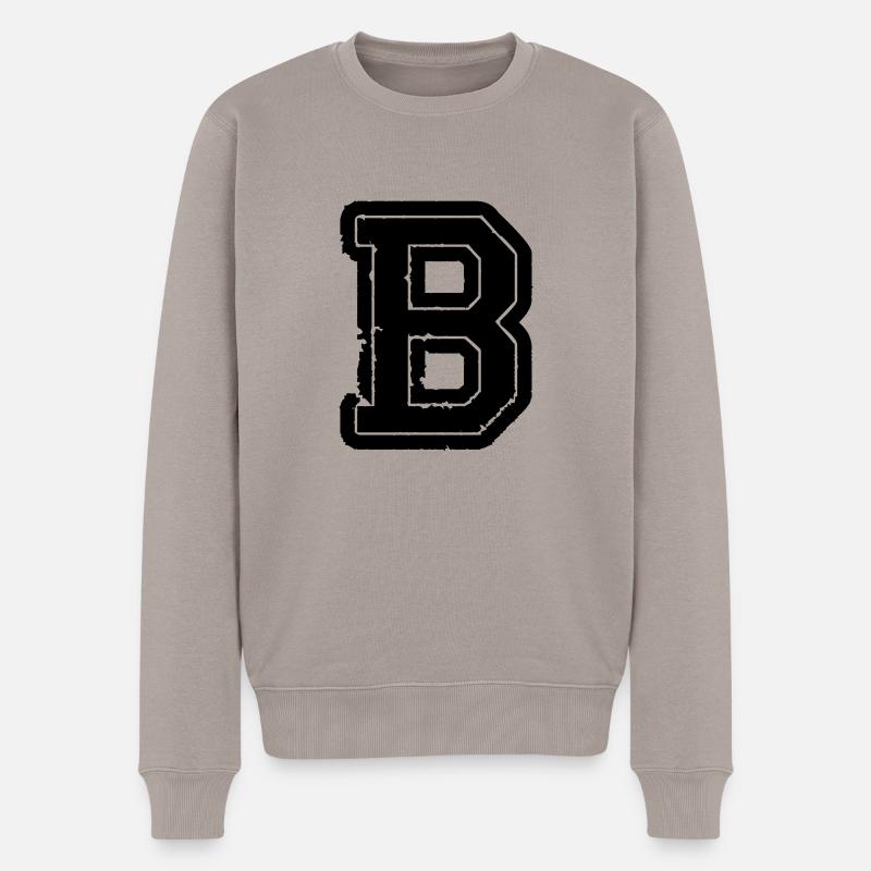 (b_01) - Männer Premium Bio Pullover - Taupe