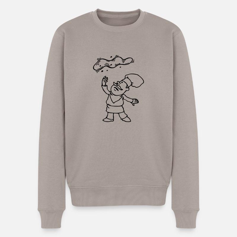 pizzabäcker ... von wicki_de - Männer Premium Bio Pullover - Taupe