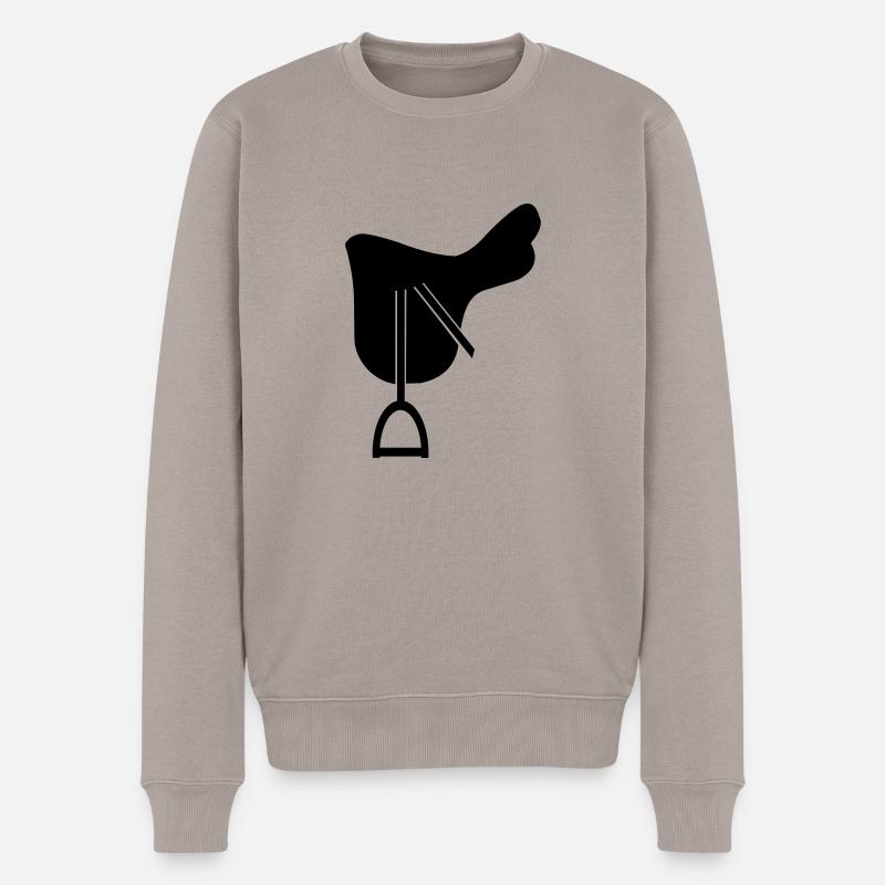 Sattel - Männer Premium Bio Pullover - Taupe