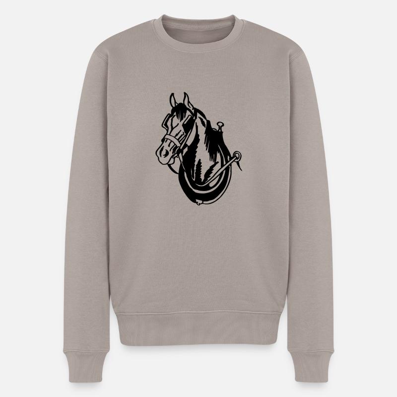 Zugpferd - Männer Premium Bio Pullover - Taupe