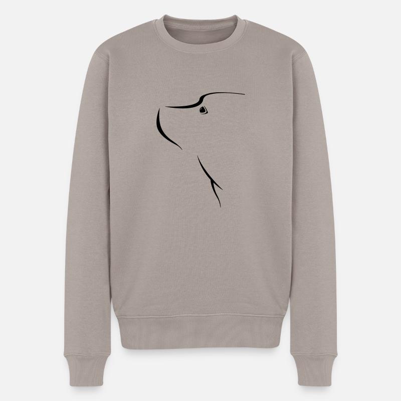 visage de chien - Pull Premium bio Homme - taupe