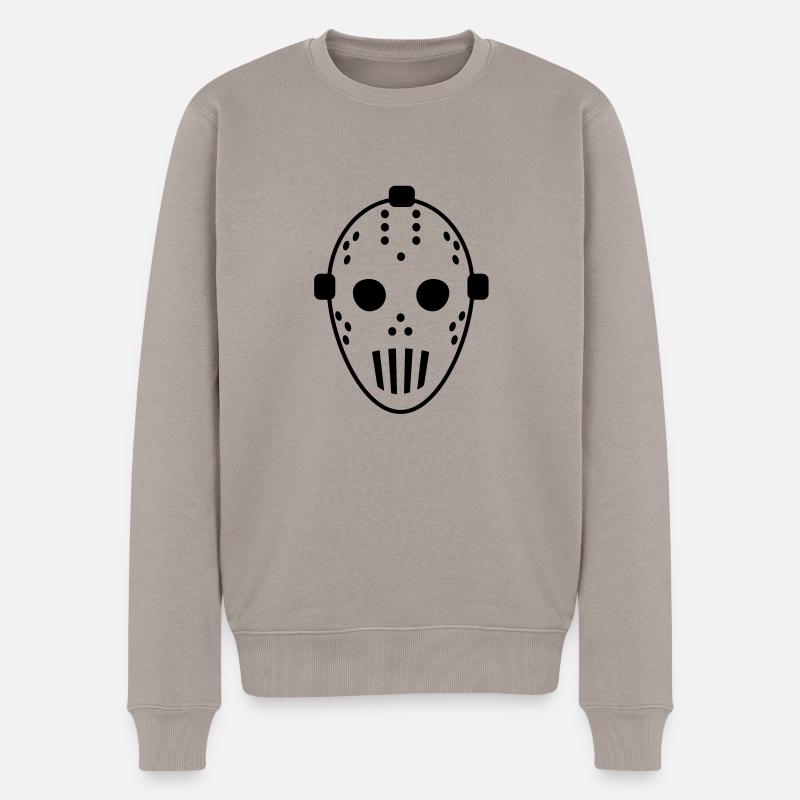 hockey_mask___f1 - Männer Premium Bio Pullover - Taupe