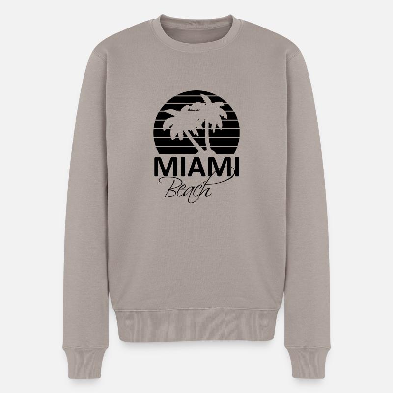miami beach - Männer Premium Bio Pullover - Taupe