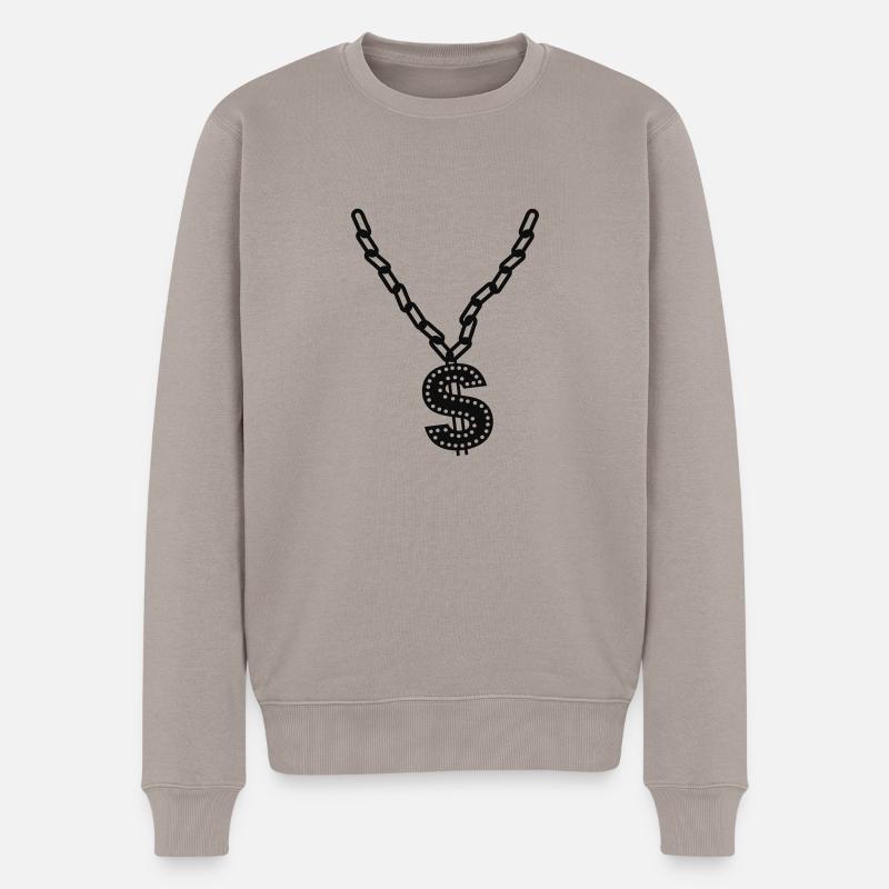 Bling - Männer Premium Bio Pullover - Taupe