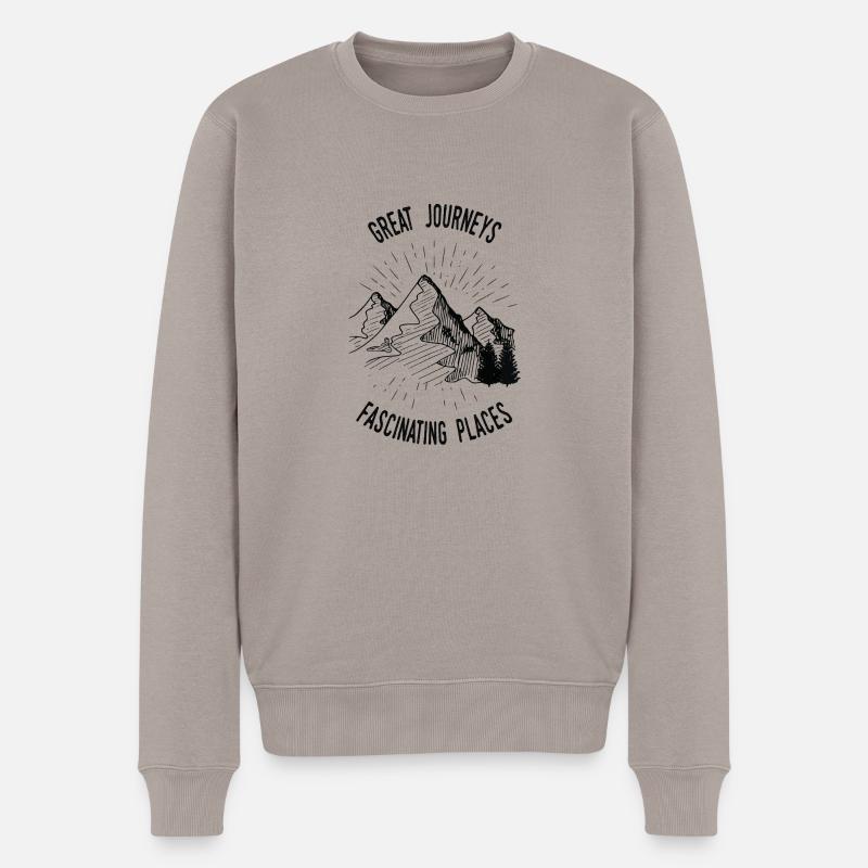 Mountain - Männer Premium Bio Pullover - Taupe