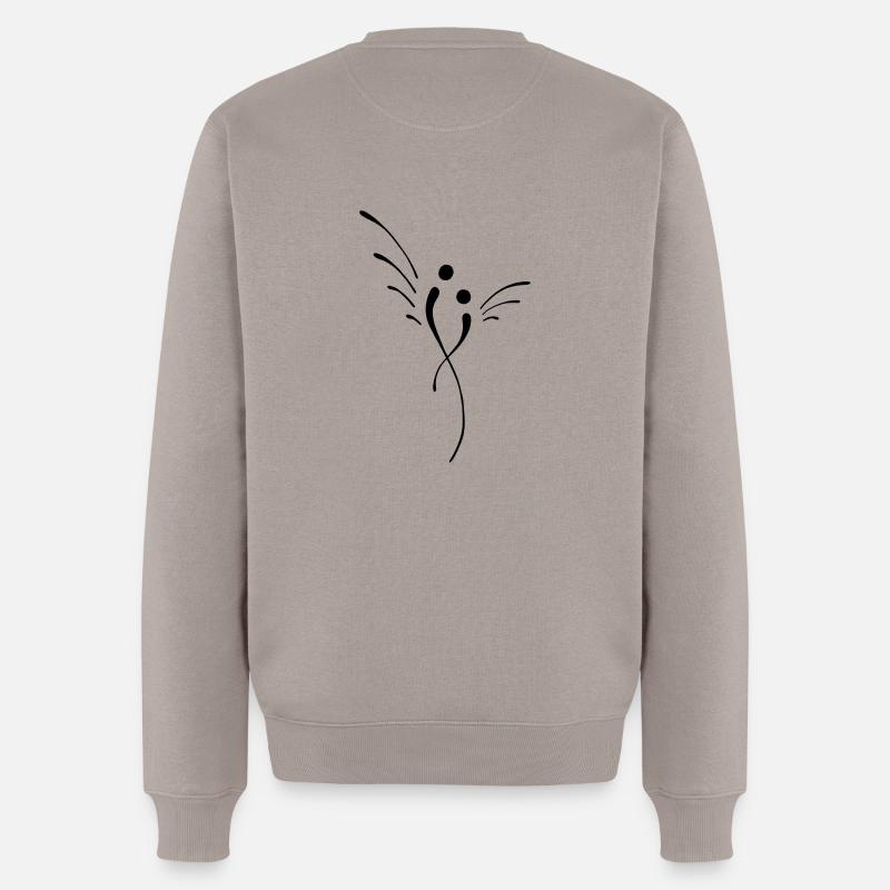 engel, - Männer Premium Bio Pullover - Taupe