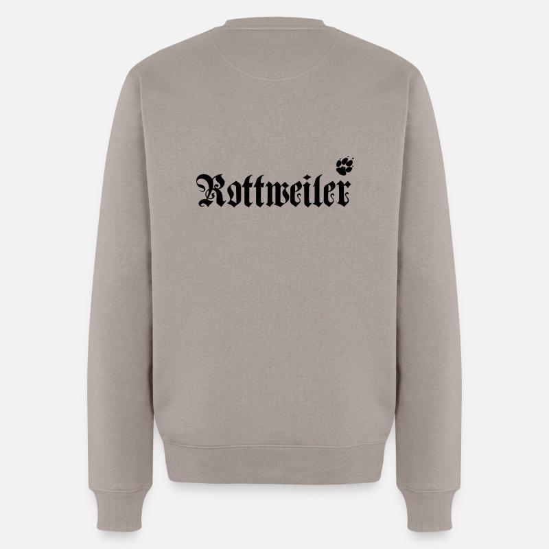 rottweiler logo mit pfote - Männer Premium Bio Pullover - Taupe