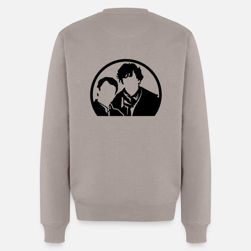 I AM SHERLOCKED - Männer Premium Bio Pullover - Taupe