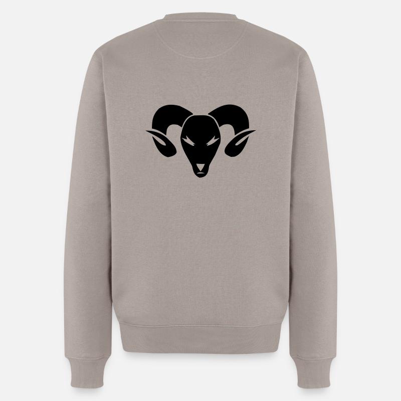 Widder / Ram - Männer Premium Bio Pullover - Taupe